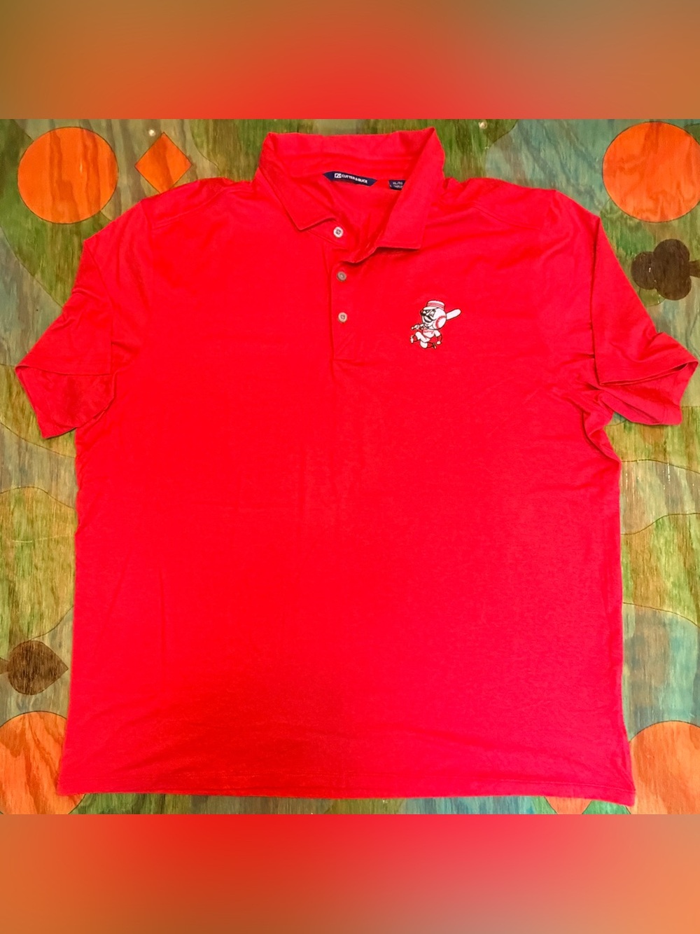 Cutter and Buck Cincinnati Reds Polo Shirt Mens Size XL Red Solid Baseball MLB P